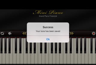 Mini Piano ®, Message informing you the successful save operation