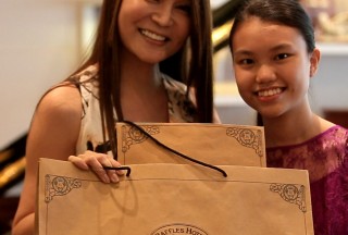 Celine Goh, General Manager of Steinway Gallery Singapore, with Nicole Tay, Close-up