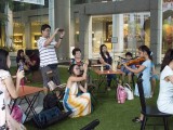 Pianovers Meetup #1, Excited crowd recording the duet performance by Ms He Zong Yi (piano) and her student, Jeannie Li (violin)