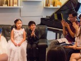 Launch of new Steinway Crown Jewel, Yi Ting, Chen Jing, Toby Tan, and their smiling teacher, Winnie Tay