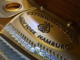 Steinway Gallery Singapore Clearance Sale 2016, Steinway & Sons logo on the iron frame inside the piano
