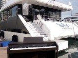 Pianovers Sailaway 2016, Casio CELVIANO AP-460 digital piano in front of the yacht