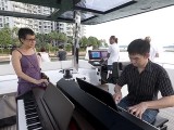 Pianovers Sailaway 2016, Siok Hua looking on as Mark Sim plays