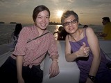 Pianovers Sailaway 2016, Mei Ting, and Siok Hua with a sunset backdrop