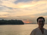 Pianovers Sailaway 2016, Chris Khoo with a sunset backdrop