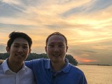 Pianovers Sailaway 2016, Gregory Goh, and Sng Yong Meng with a sunset backdrop