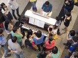 Pianovers Meetup #20, Top view of Cynthia, and Gregory playing