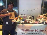 ThePiano.SG Pop-up Stall @ Suntec, Zafri with piano themed notebook, and purchases