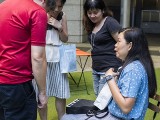 Pianovers Meetup #91, Checking out Clair's grand piano handbag, bought at ThePiano.SG's Online Store
