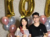 Pianovers Meetup #100 (Celebratory Themed), Pianovers taking picture at photo booth #14