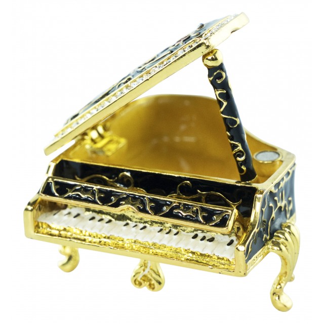 Piano Jewellery Box Vintage Piano Shaped (Black)
