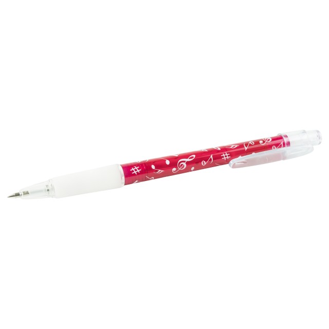 Clear Music Note Ballpoint Pen (Red)