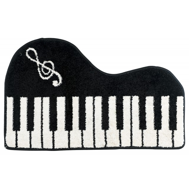 Black Piano Shaped Keyboard Floor Mat Thepiano Sg