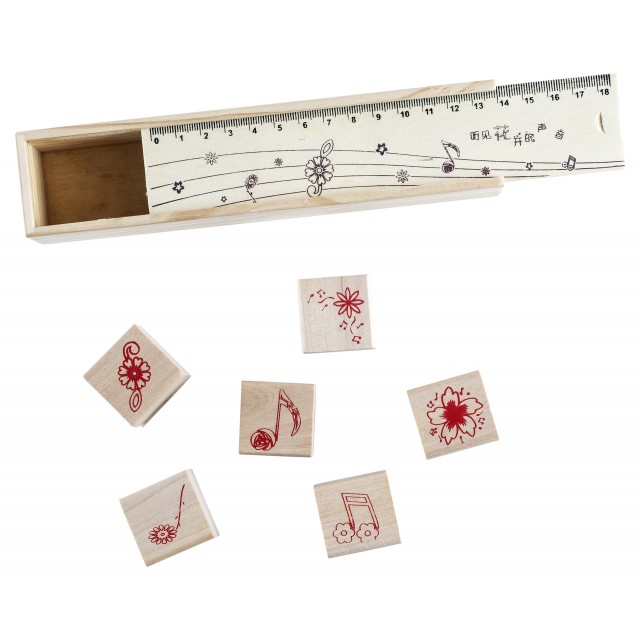 Musical Flower Wood Stamp