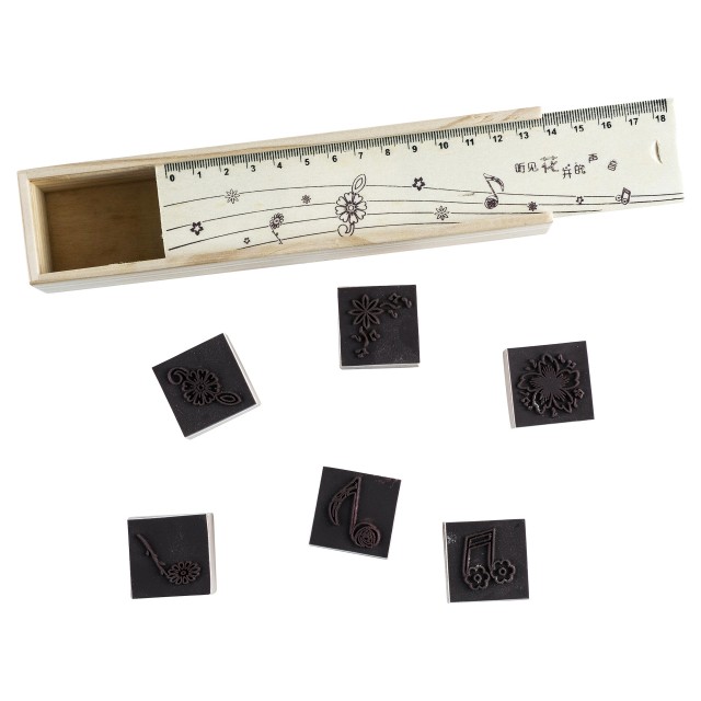 Musical Flower Wood Stamp