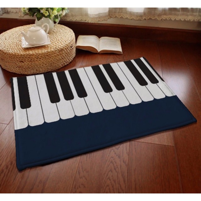 Blue Piano Keys Floor Mat