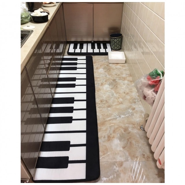 Blue Piano Keys Floor Mat