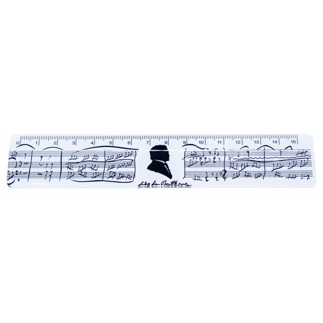 Plastic White Music Notes Ruler - 15cm