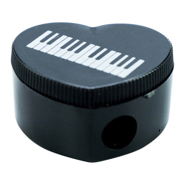 Piano Keyboard Heart Shaped Pencil Sharpener (Black)