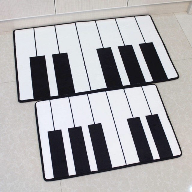 Black and White Piano Keys Floor Mat