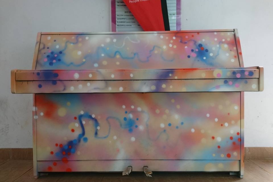 One of the two Upright Pianos
