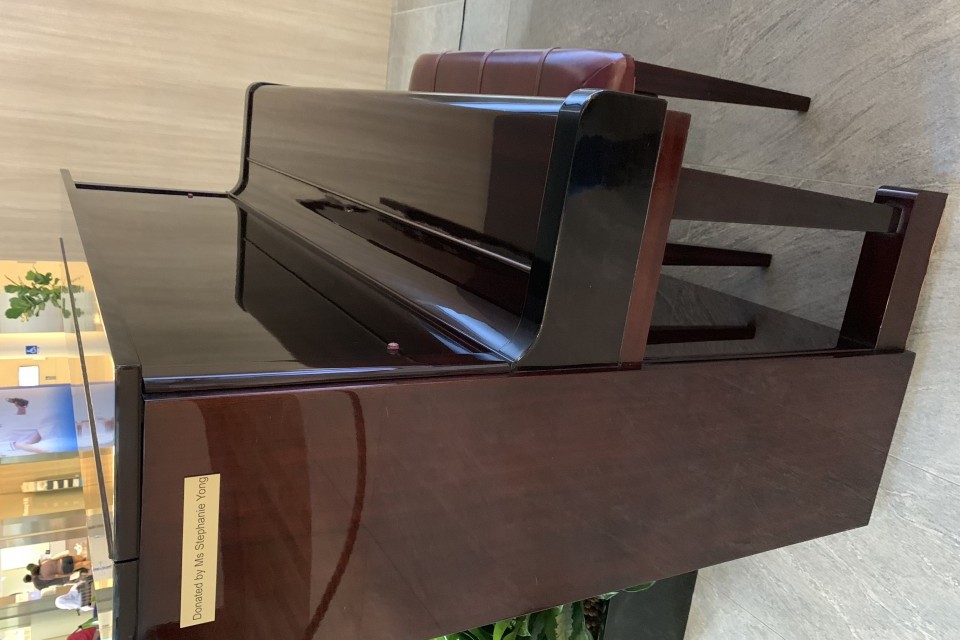 Upright piano at CGH Medical Centre