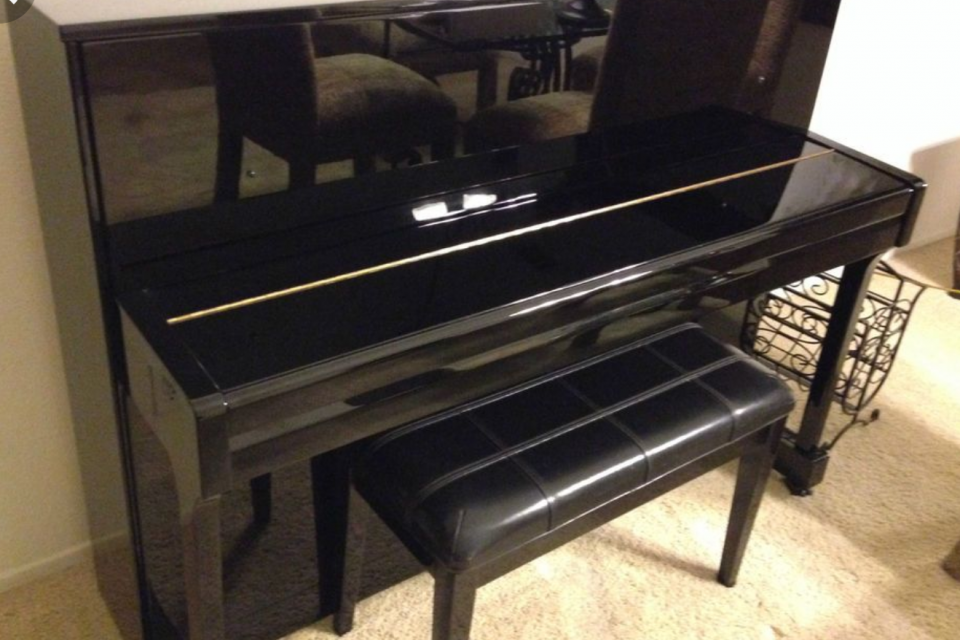 Samick black upright piano Used Piano ThePiano.SG