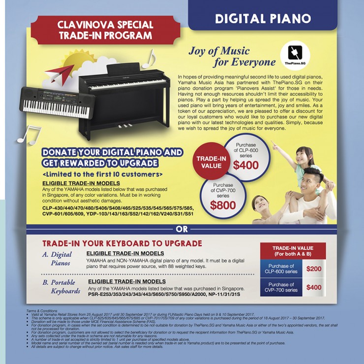 Clavinova Trade-In Special Program with Pianovers Assist