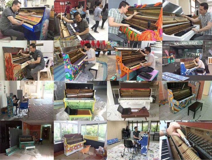 Behind the scenes of the project "Play Me, I'm Yours (Singapore)" - Tuning the 25 pianos