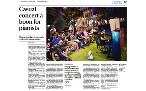 Pianovers Meetup Is Featured In The Straits Times