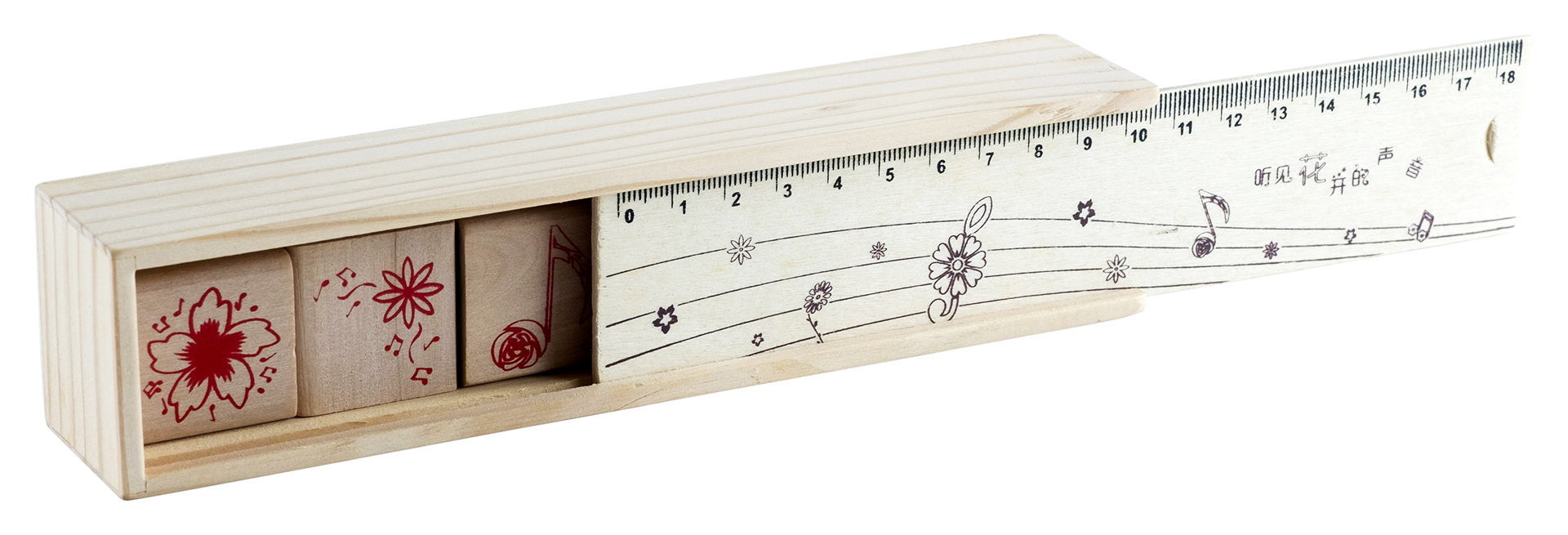 Musical Flower Wood Stamp