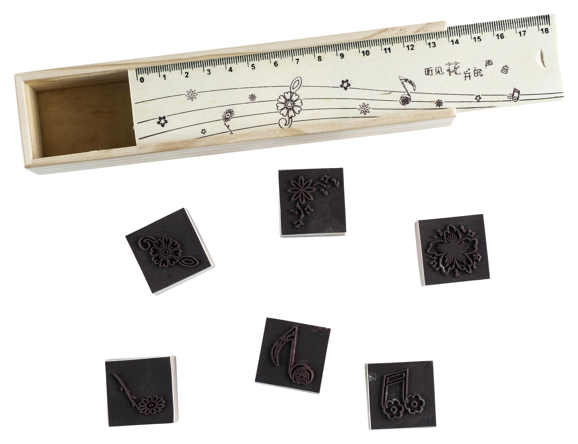 Musical Flower Wood Stamp